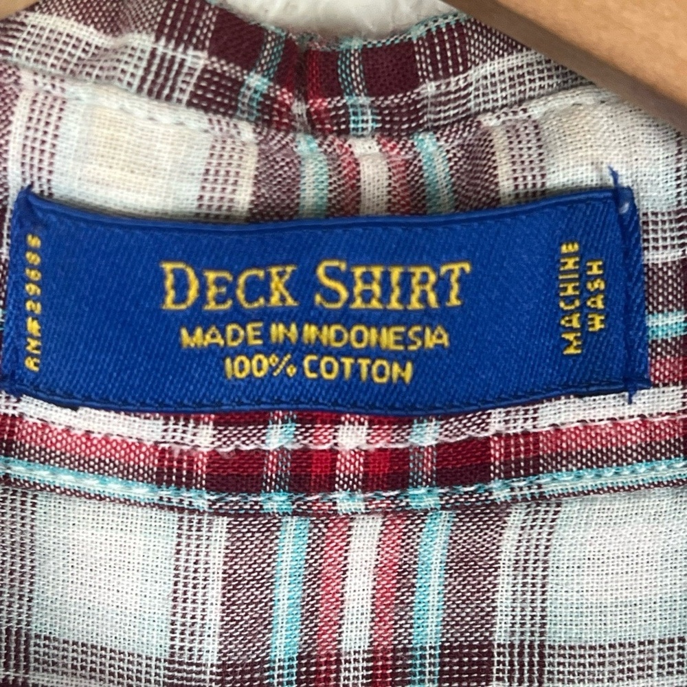 PENDLETON Large Red White Turquoise Plaid Deck Shirt Lined Classic Lumberjack - Picture 5 of 12